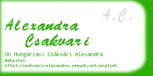 alexandra csakvari business card