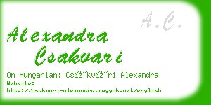 alexandra csakvari business card